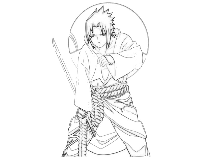 Tranh tô màu Uchiha Sasuke Naruto
