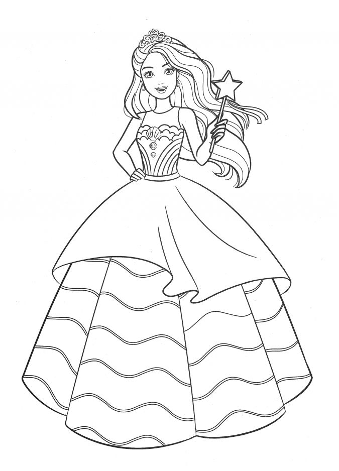 Tranh tô màu váy công chúa bồng bềnh cực đẹp