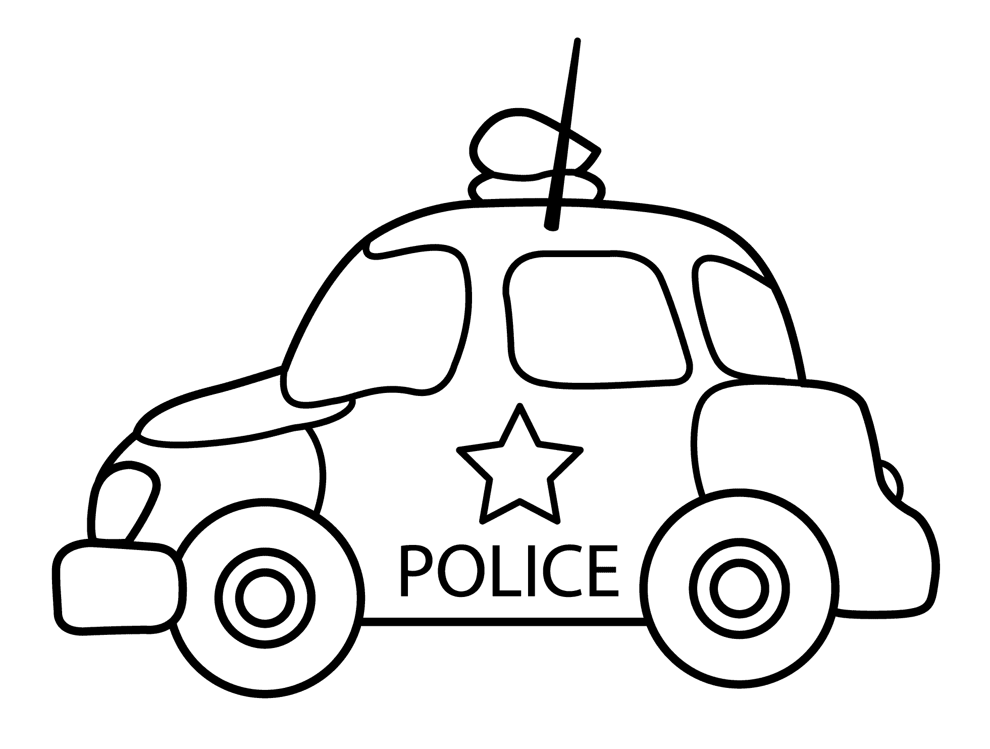 TRanh tô màu xe cảnh sát dễ thương