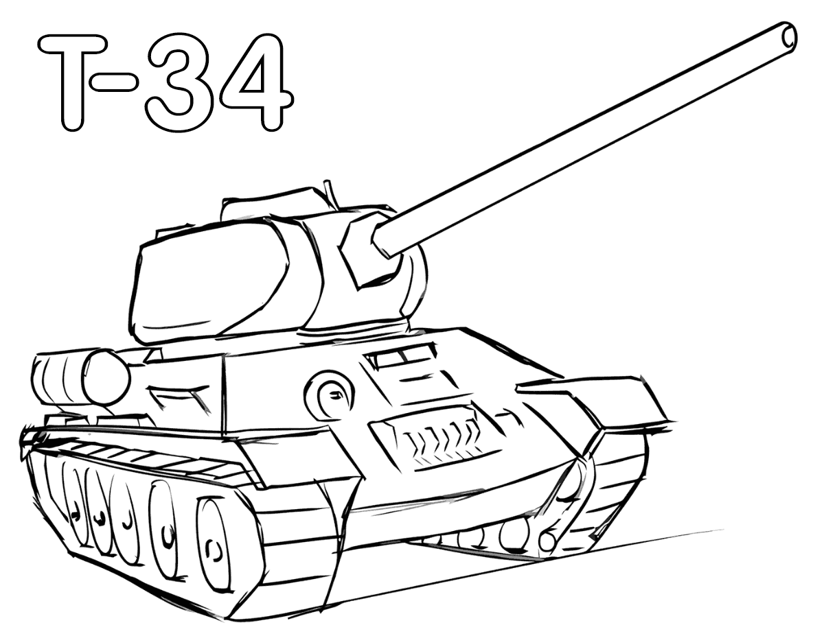 Tranh tô màu xe tăng T34
