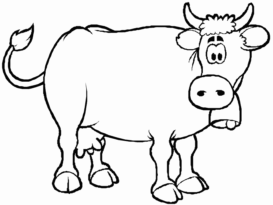 Hình tô màu con bò đơn giản