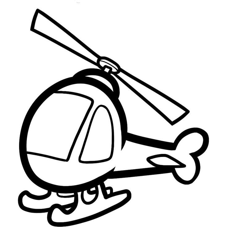Tranh tô màu máy bay trực thăng dễ thương nhất cho bé
