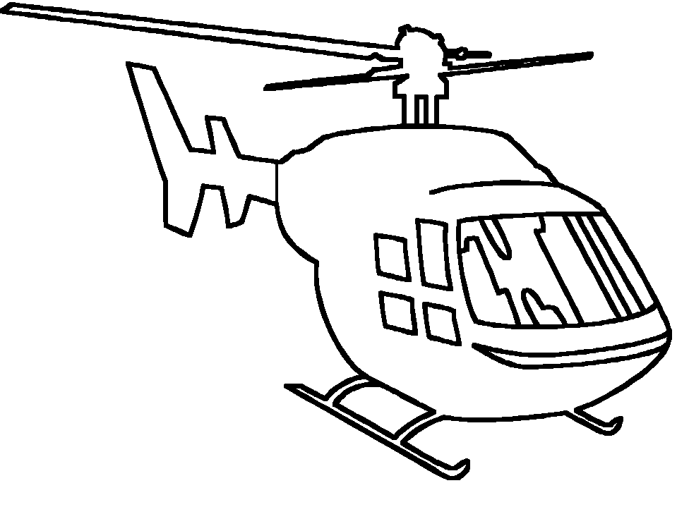 Tranh tô màu máy bay trực thăng đơn giản, dễ tô