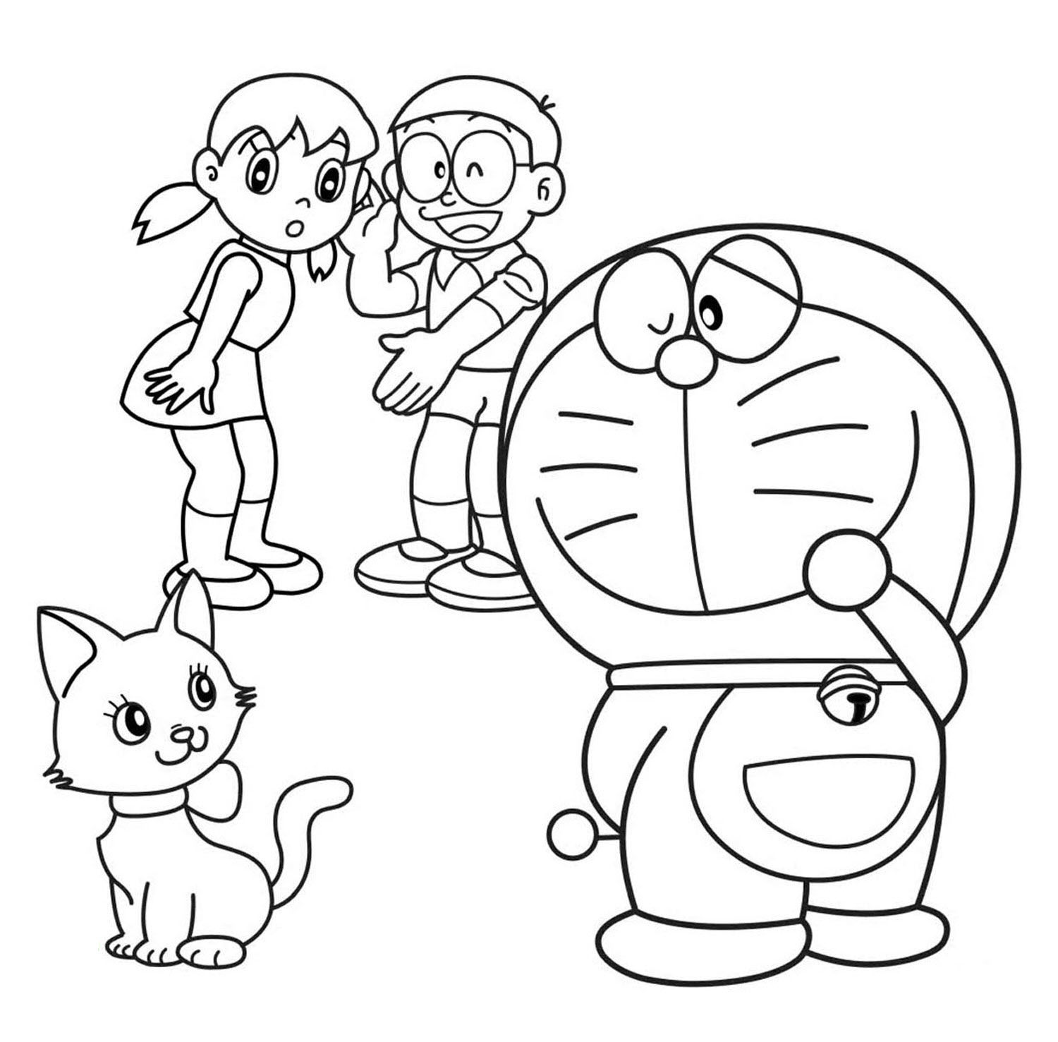 Tranh tô màu Nobita và những người bạn