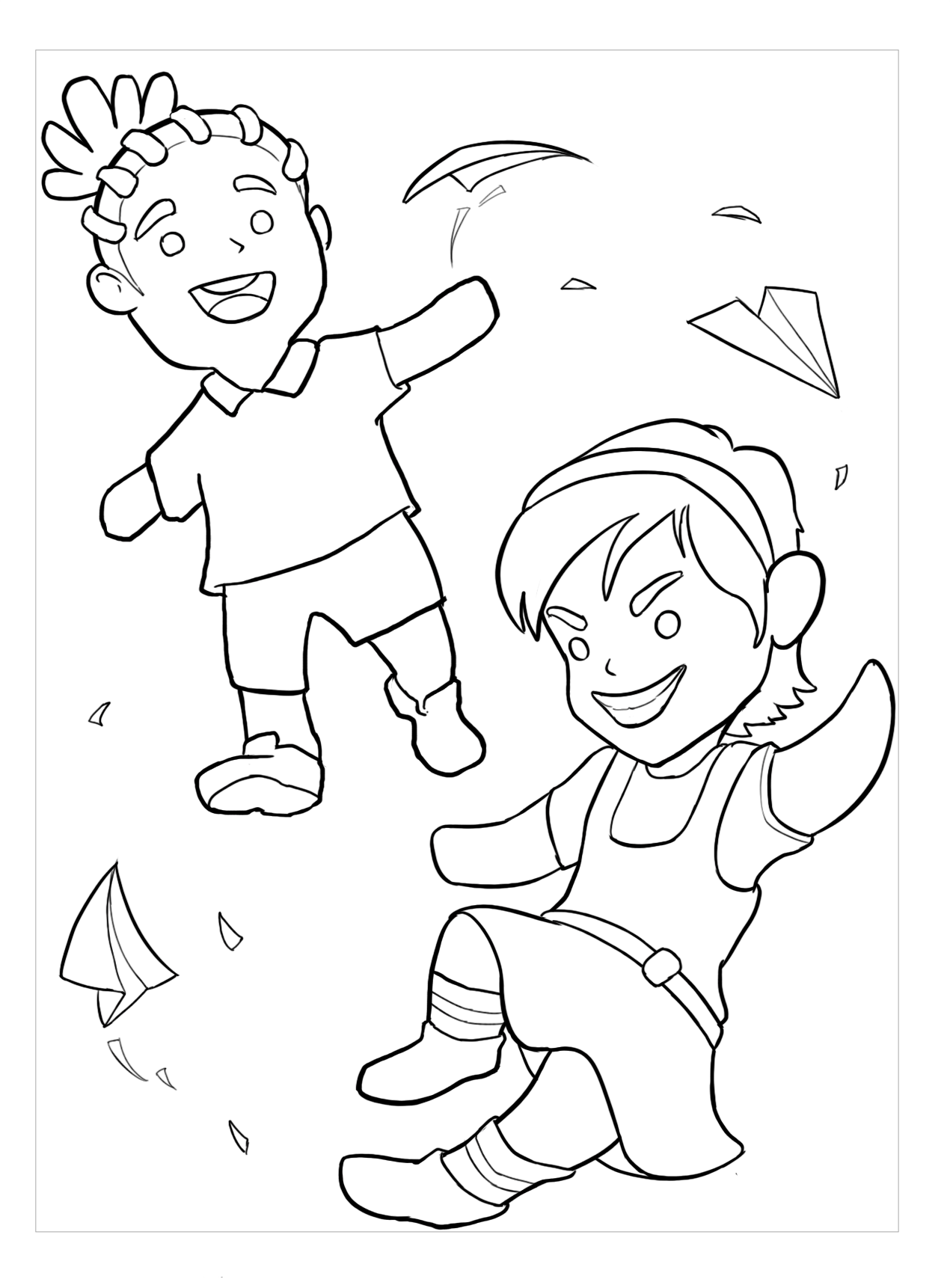Boy and Girl Coloring Pages