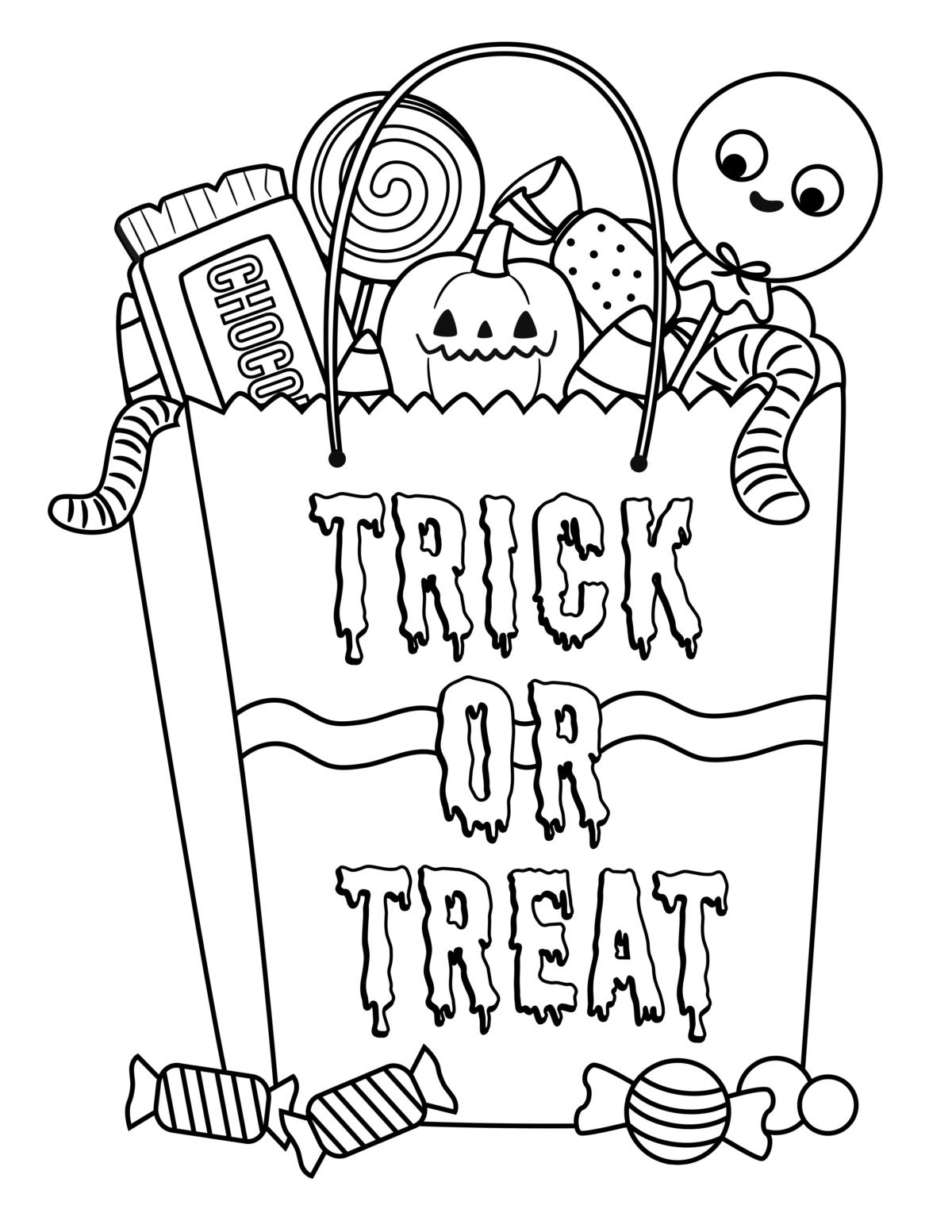 Tranh tô màu Halloween Trick or Treat