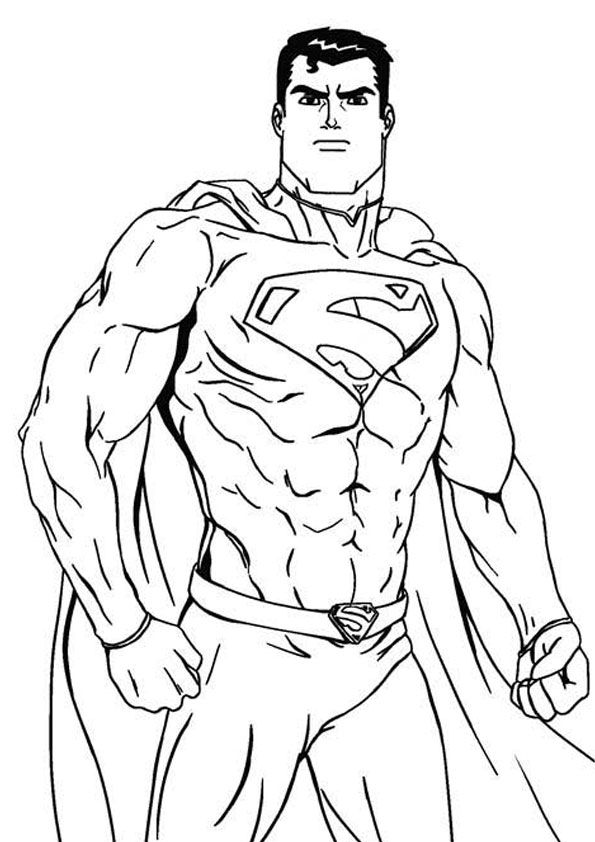Hình tô màu chân dung siêu nhân Superman