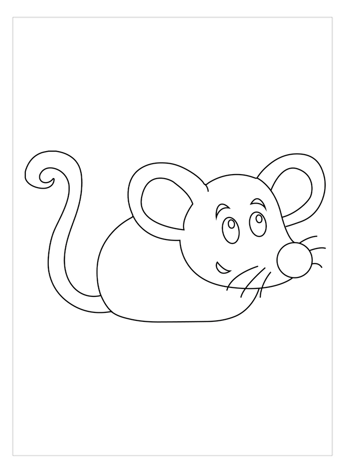 Hình tô color con cái loài chuột đơn giản