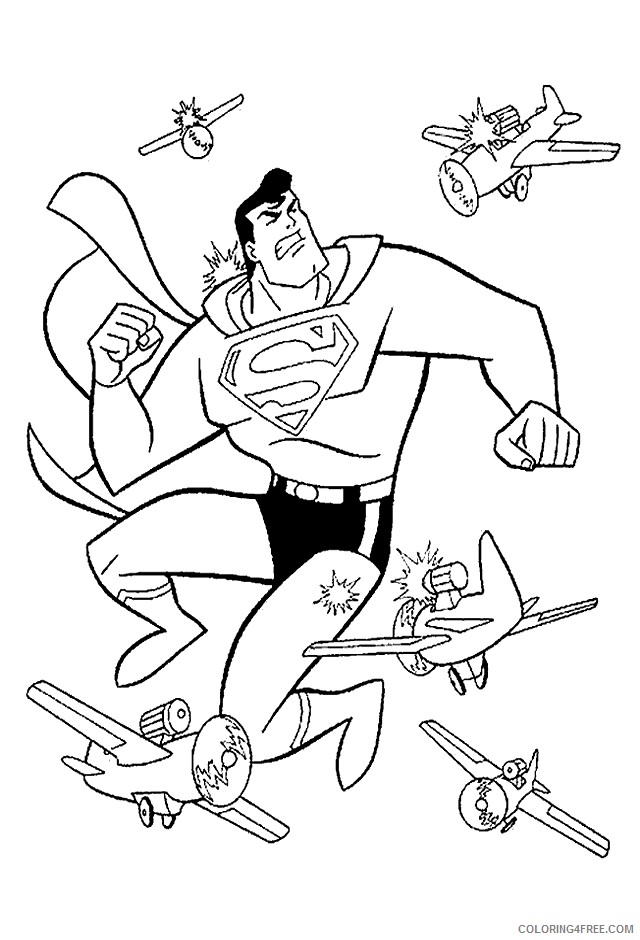 Hình tô màu siêu nhân Superman chiến đấu