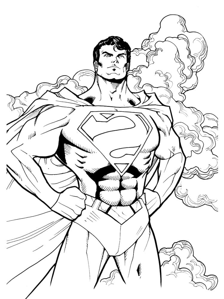 Hình tô màu siêu nhân Superman mạnh mẽ, ngầu nhất