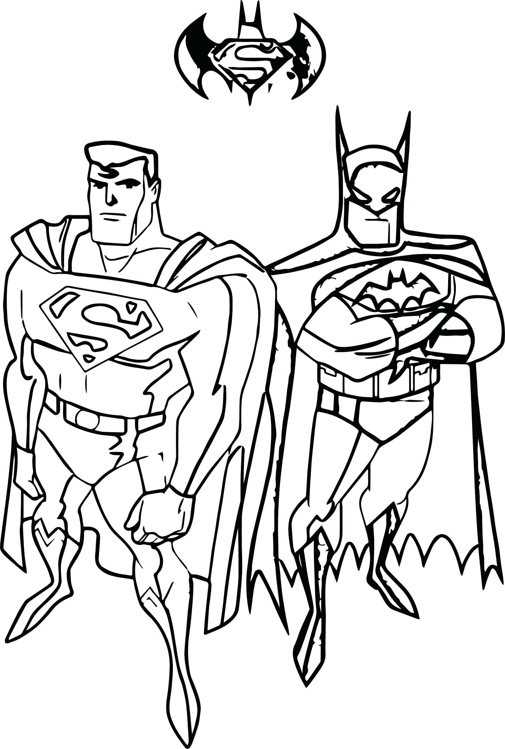 Hình tô màu Superman và Batman