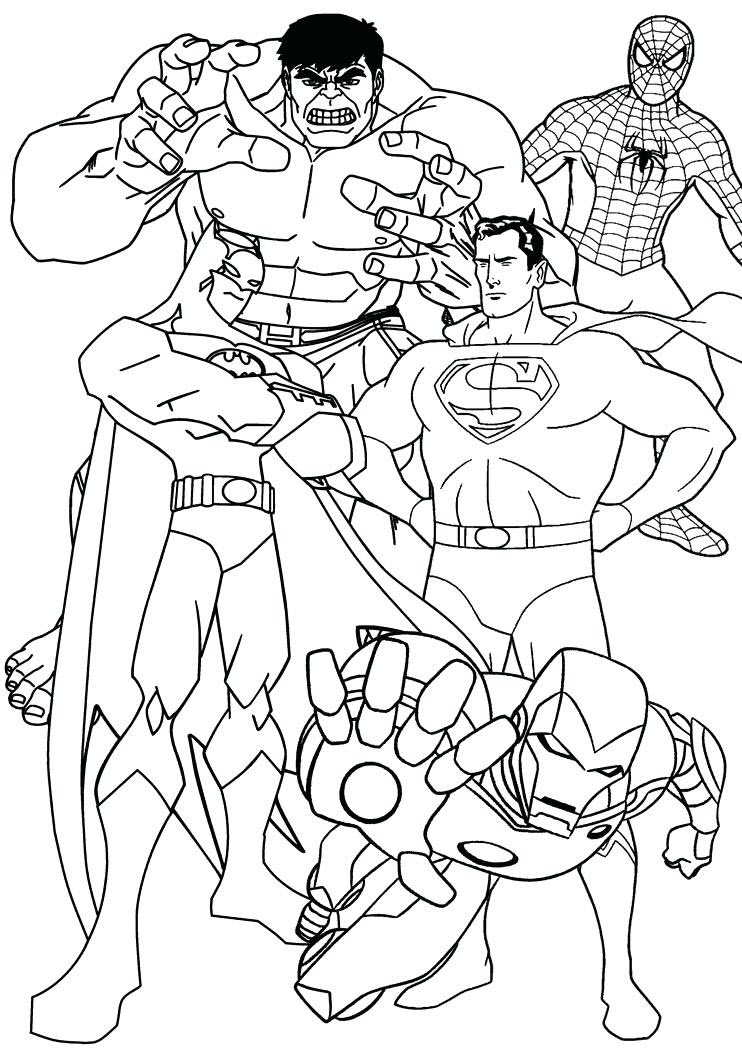 Hình tô màu Superman và những người bạn anh hùng