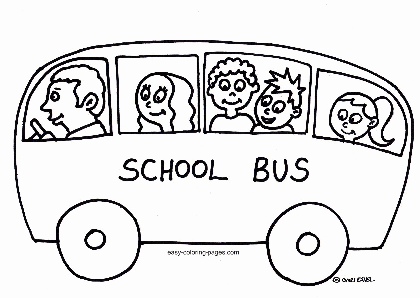 Tranh xe buýt trường học cho bé tô màu