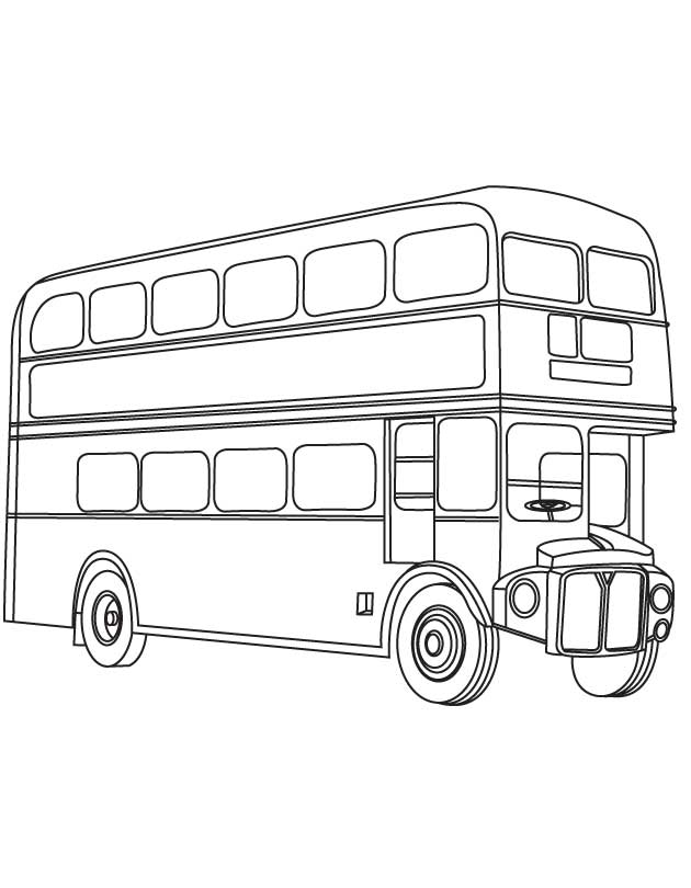 Mẫu tranh tô màu xe buýt hai tầng