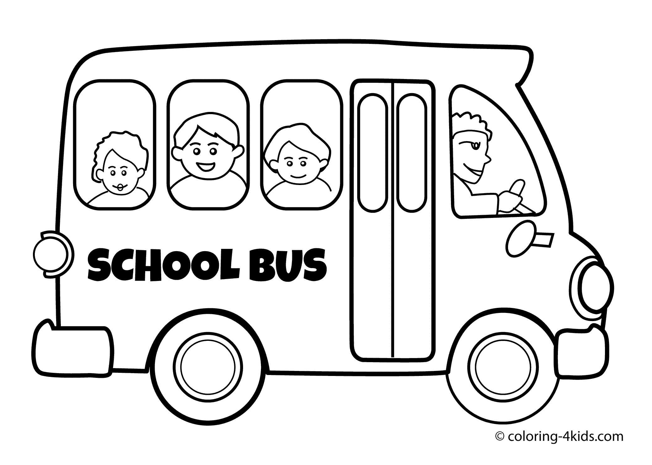 Tranh tô màu bến xe buýt trường học