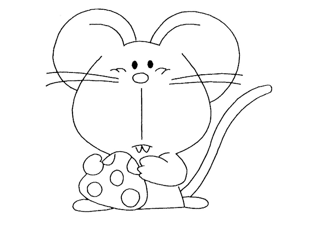 Tranh tô color con cái loài chuột đáng yêu, đơn giản