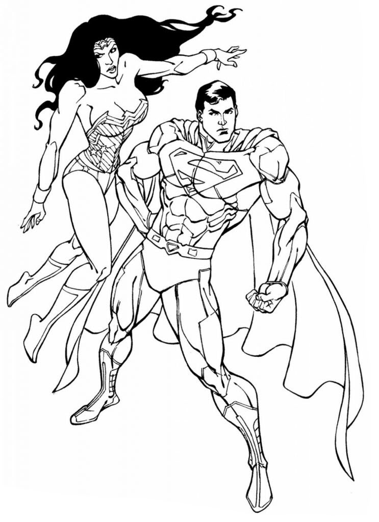 Tranh tô màu siêu nhân Superman chiến đấu
