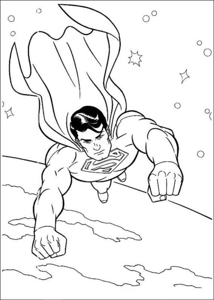 Tranh tô màu siêu nhân Superman cho bé