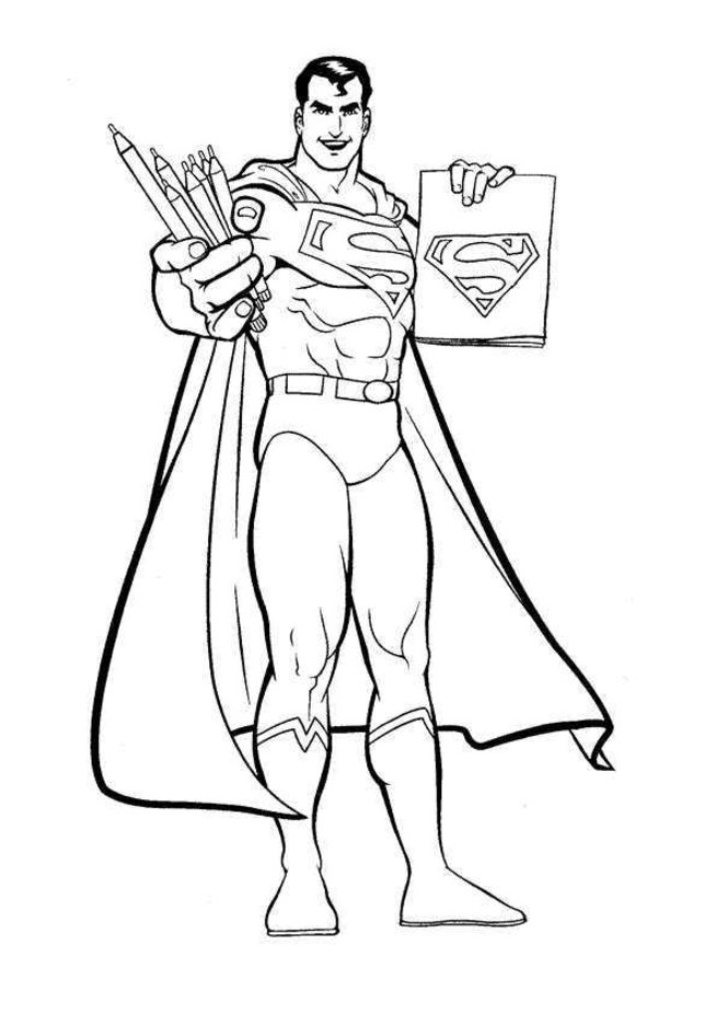Tranh tô màu siêu nhân Superman cười