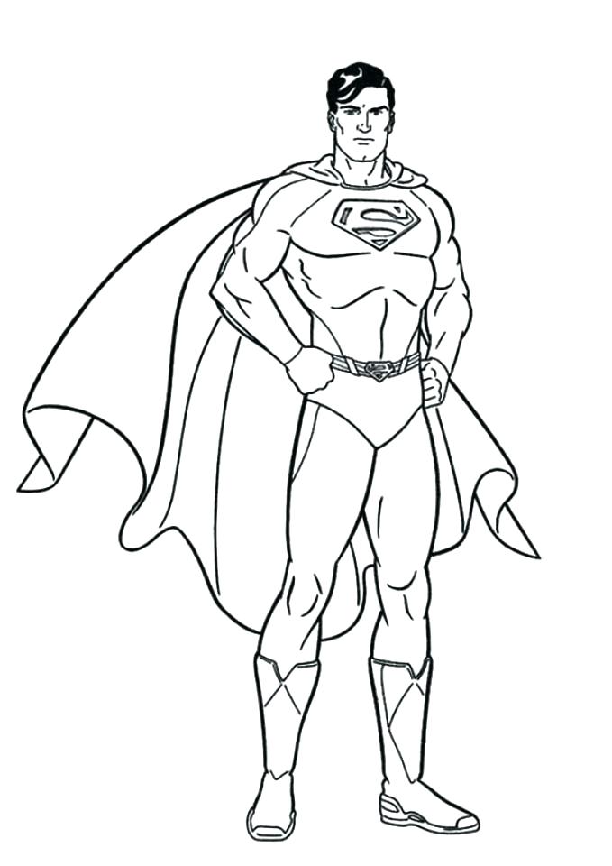 Tranh tô màu siêu nhân Superman đang đứng