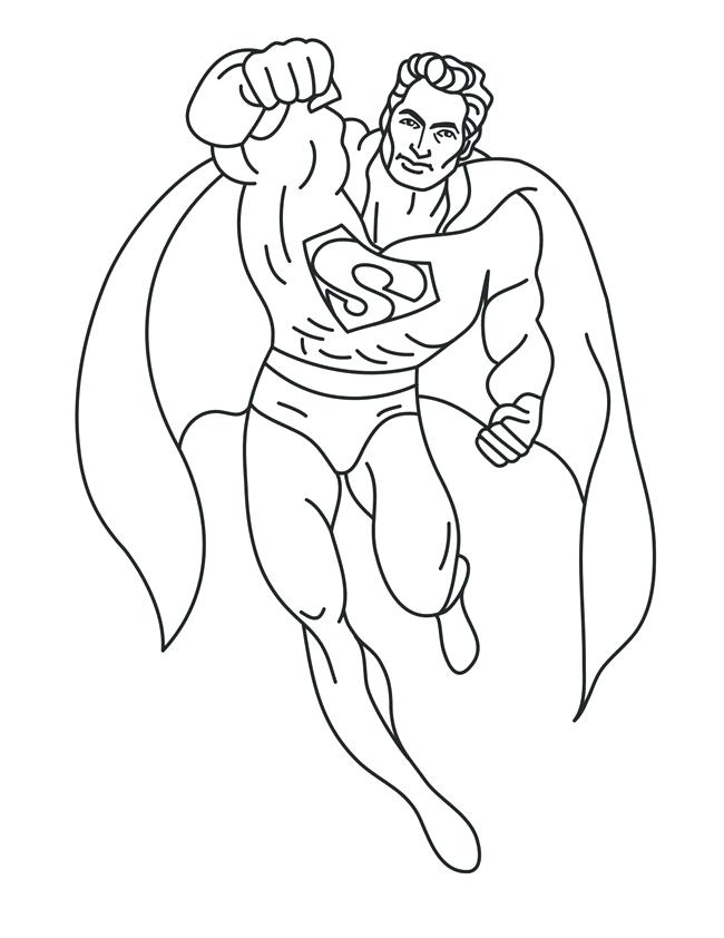 Tranh tô màu siêu nhân Superman đơn giản dễ tô