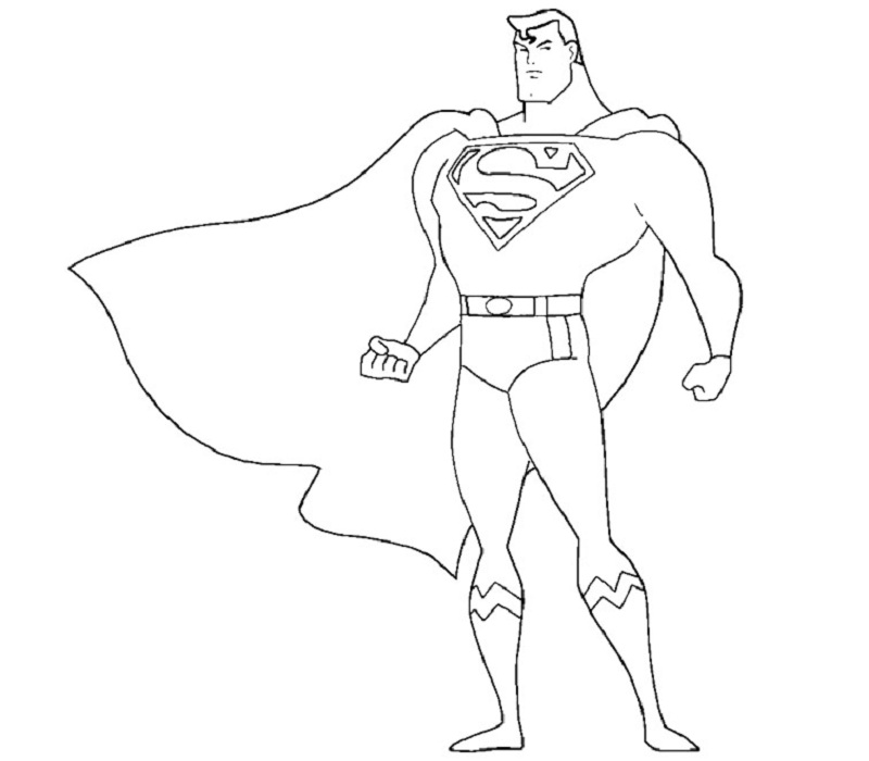Tranh tô màu siêu nhân Superman đơn giản