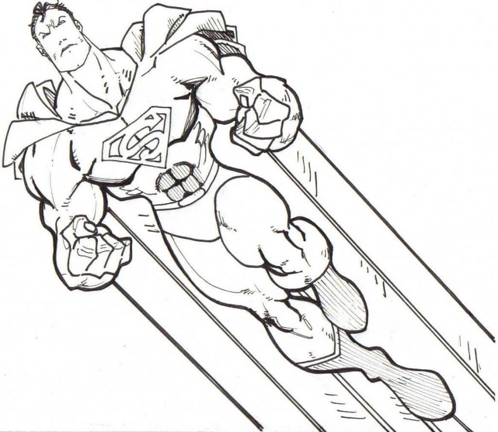 Tranh tô màu siêu nhân Superman hành động