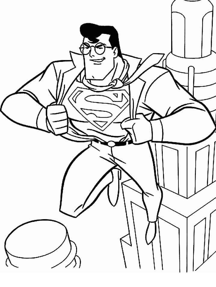 Tranh tô màu siêu nhân Superman hoạt hình