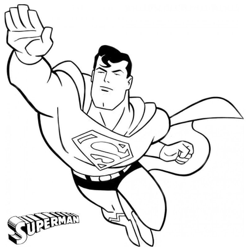 Tranh tô màu siêu nhân Superman mạnh mẽ