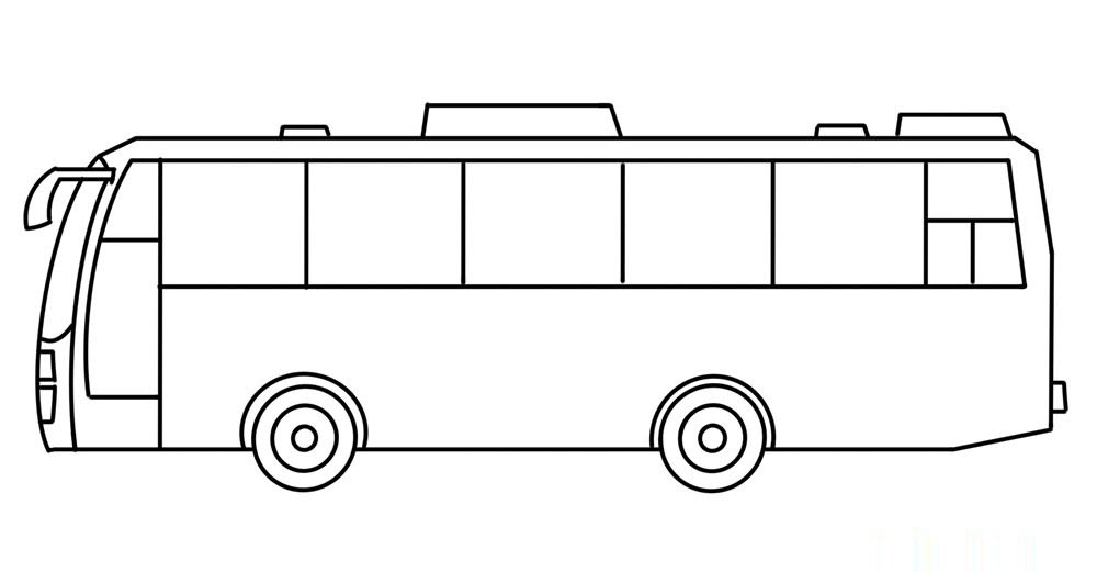 Tranh tô màu xe bus đơn giản