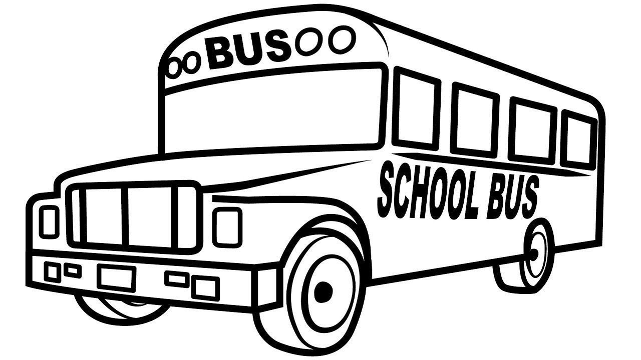 Tranh tô màu xe bus học sinh