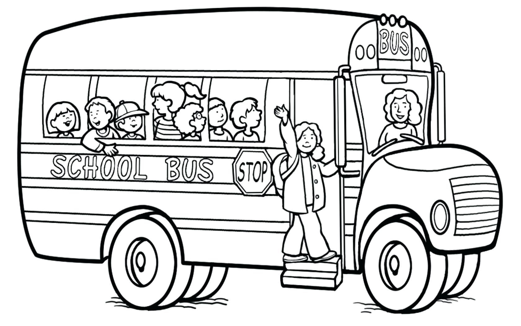 Tranh tô màu xe buýt của trường