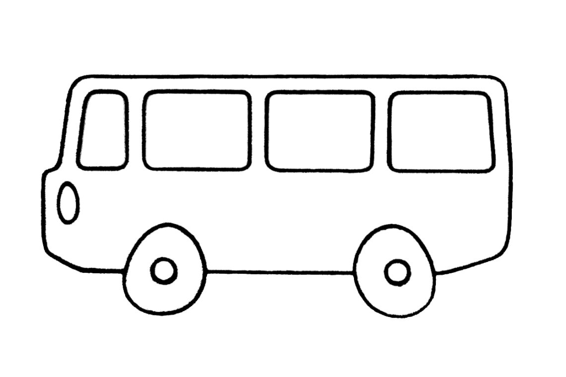 Tranh tô màu xe buýt đơn giản