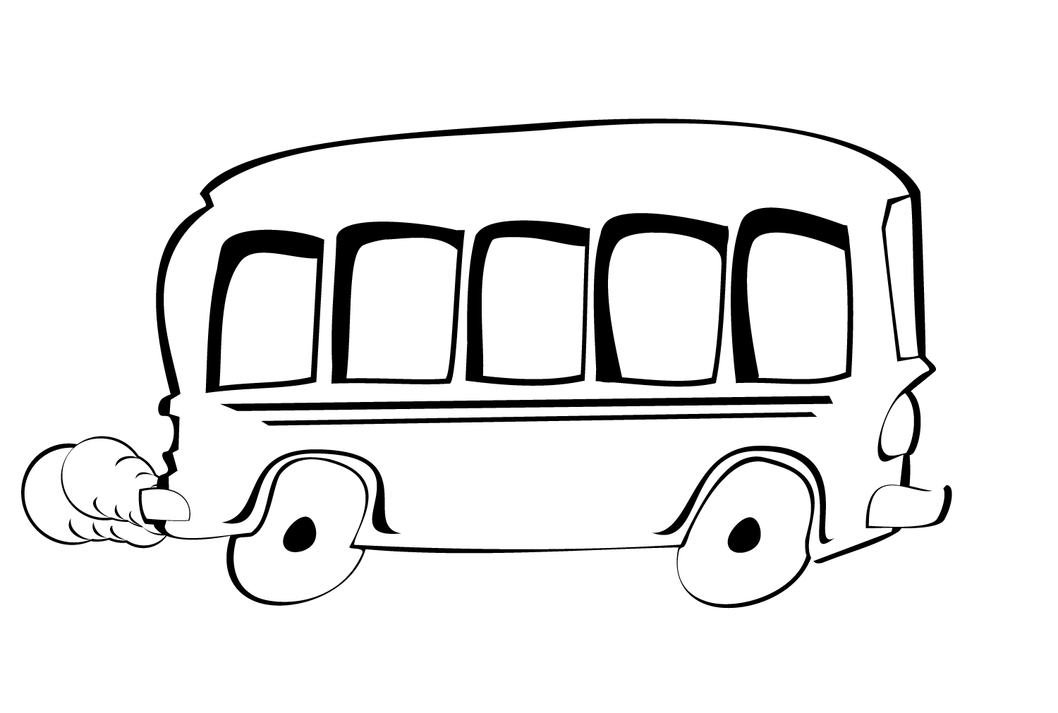 Tranh tô color xe pháo buýt hoạt hình