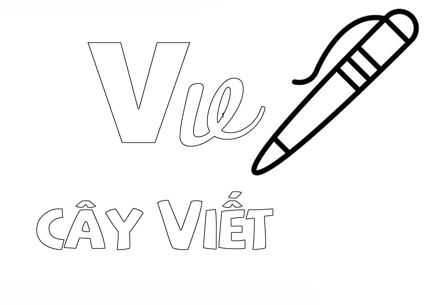 Tranh tô màu chữ cái tiếng Việt chữ V
