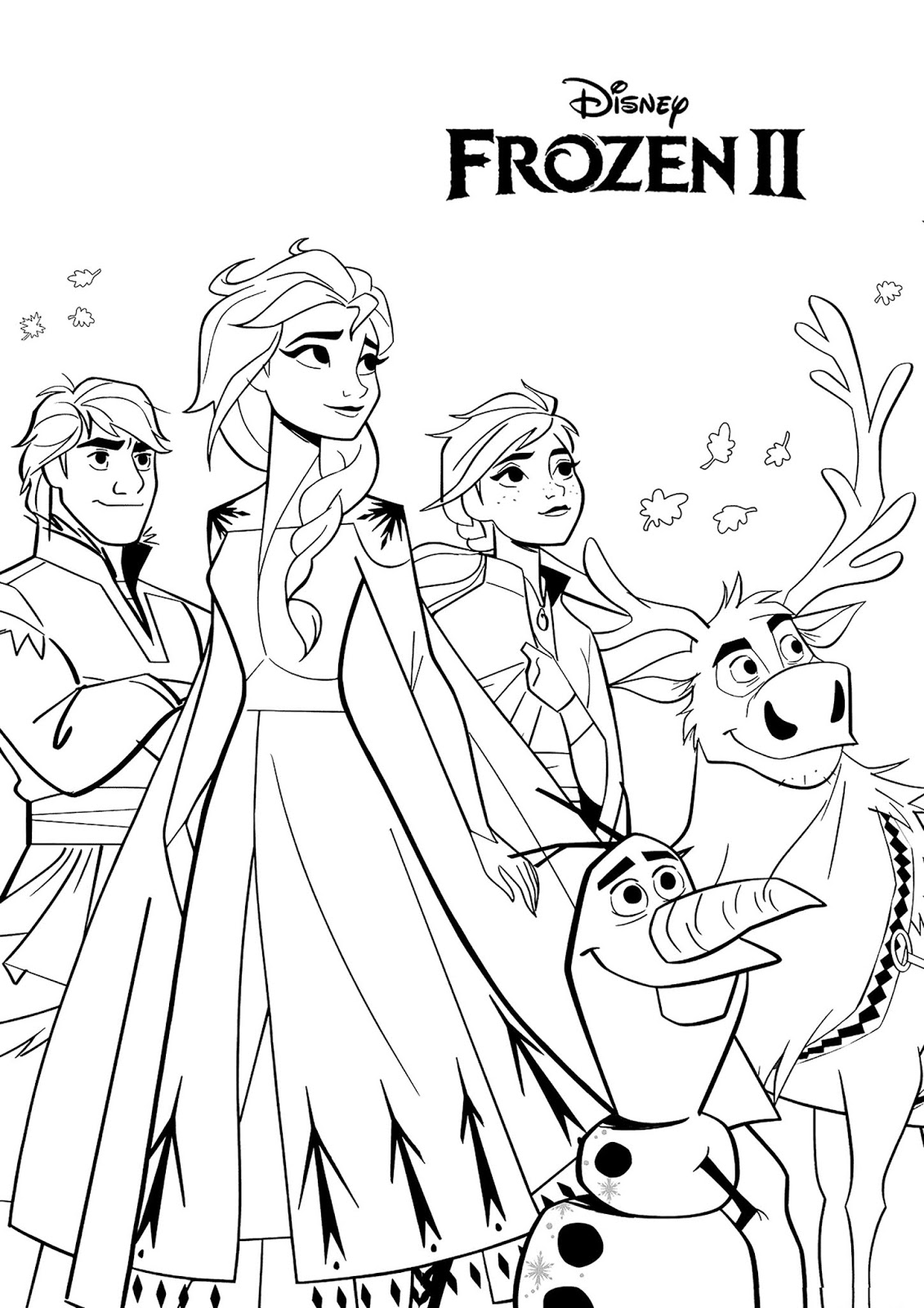Tranh tô màu công chúa Elsa, Anna và những người bạn