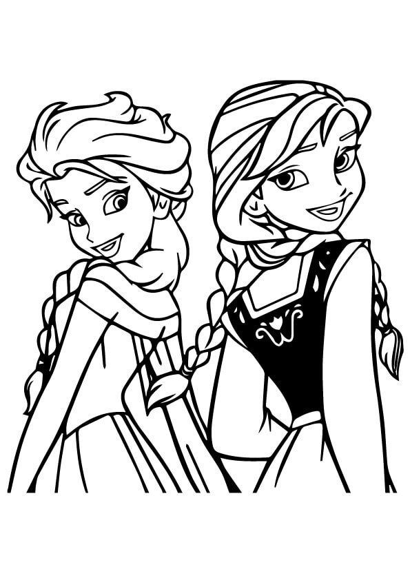 Tranh tô màu công chúa Elsa và Anna