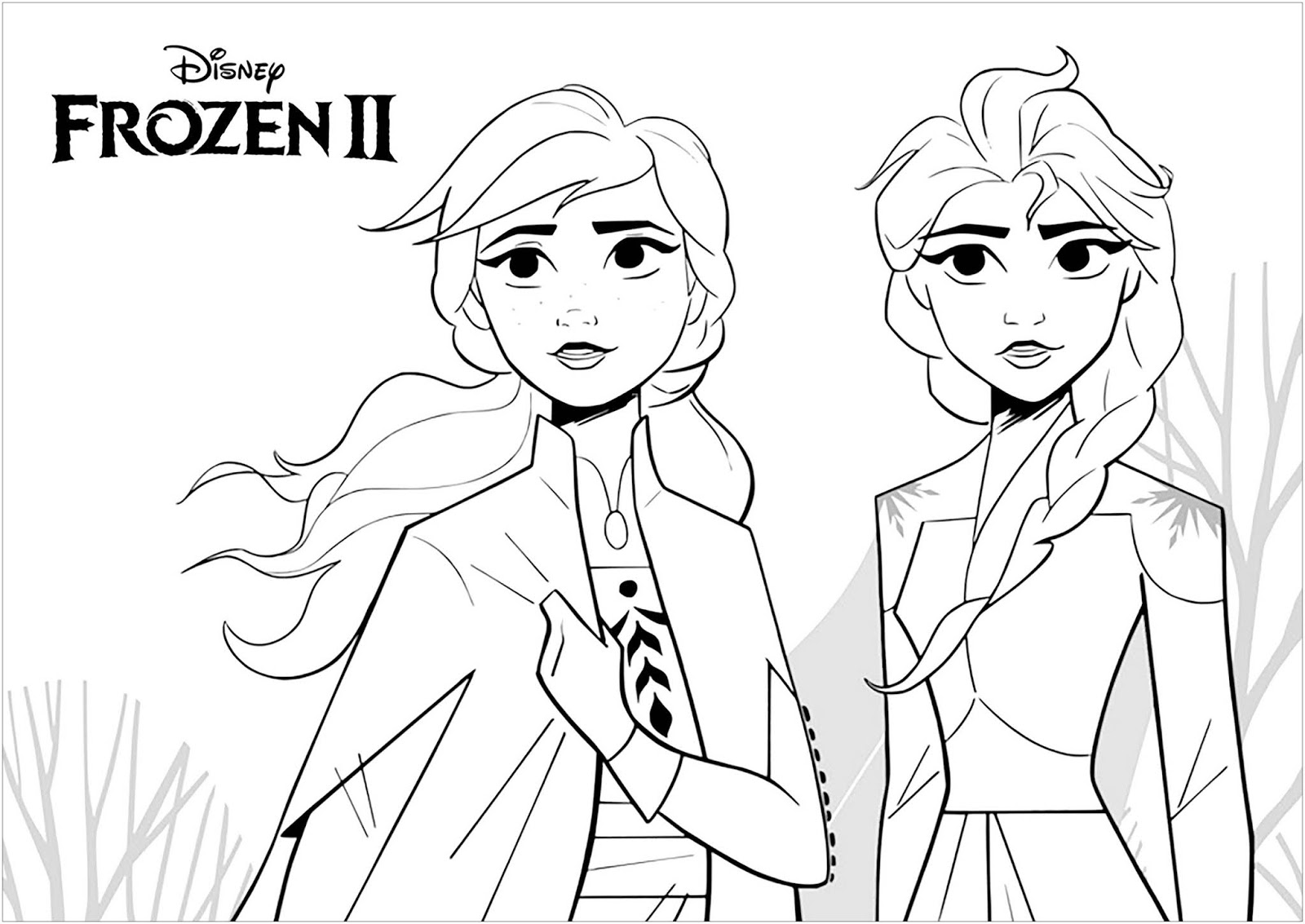 Tranh tô màu công chúa Elsa và Anna cực cool và ngầu