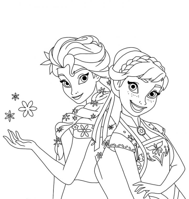 Tranh tô màu công chúa Elsa và Anna tranh cãi