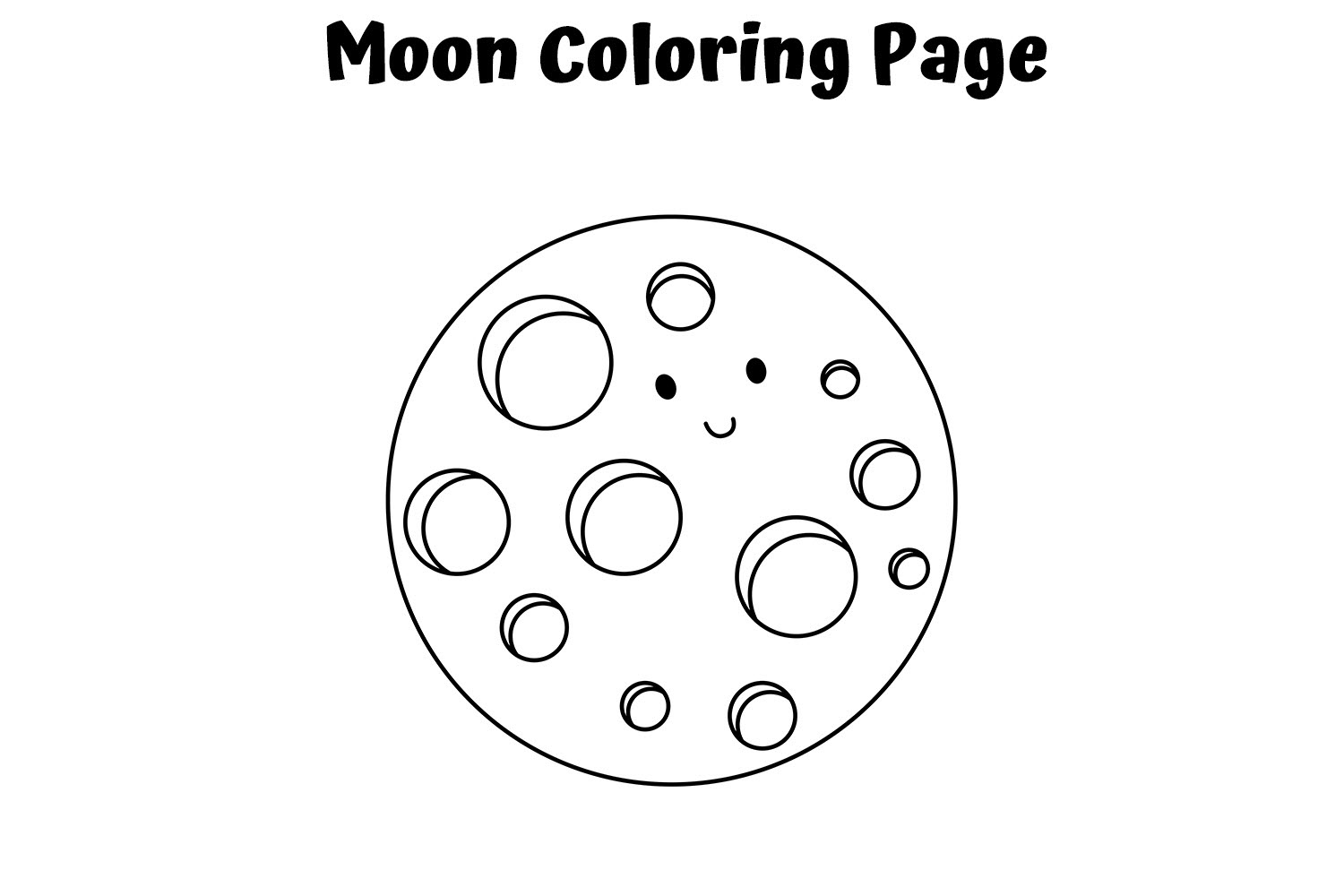 Tranh tô màu hình mặt trăng cho bé