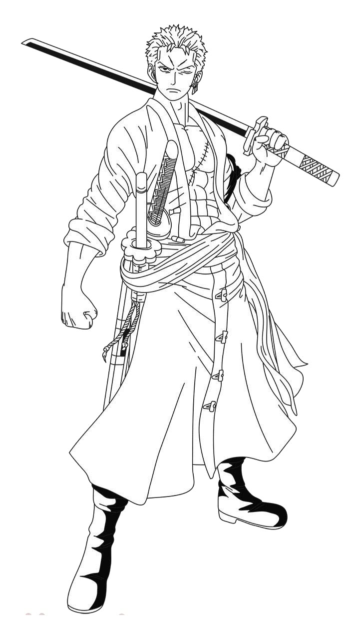Tranh tô màu kiếm sĩ Zoro trong One Piece