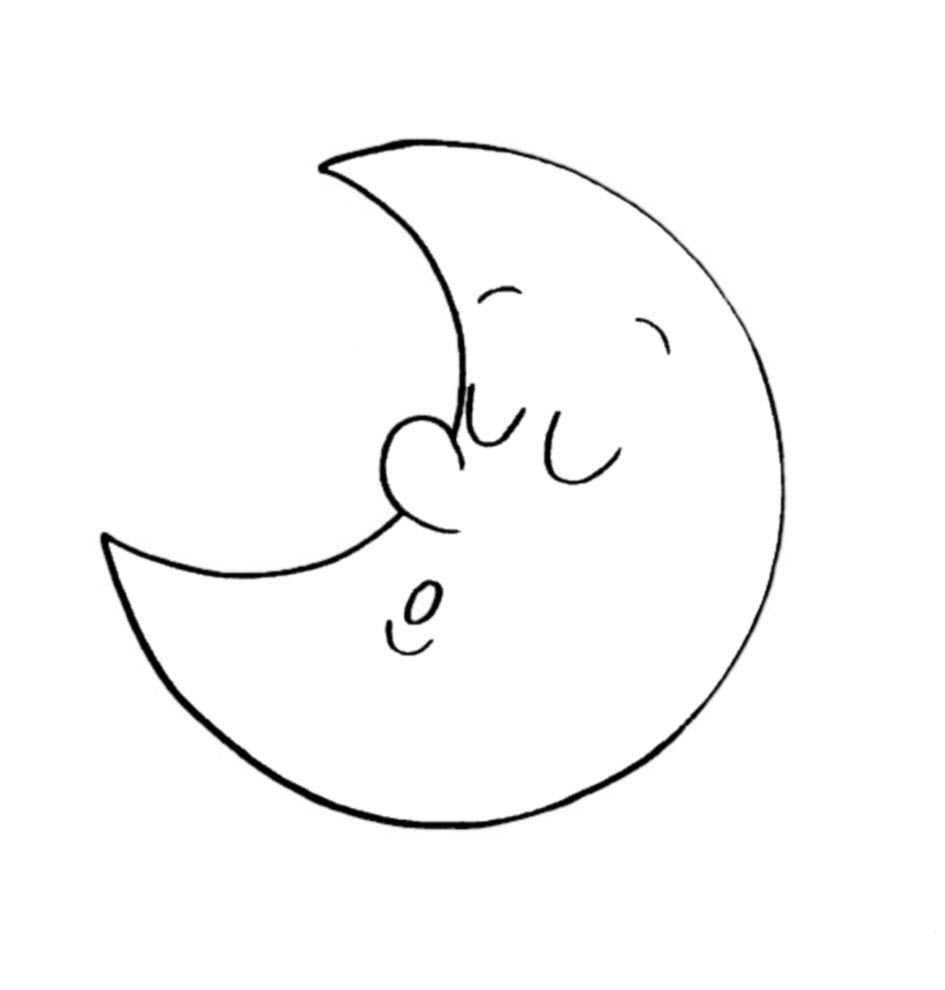 Tranh tô màu mặt trăng ngủ