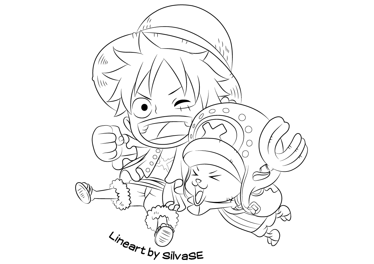 Tranh tô màu One Piece dễ thương