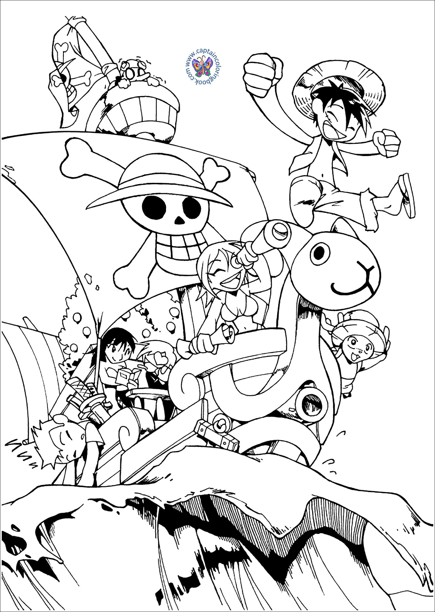 Tranh tô màu One Piece đẹp, dễ thương