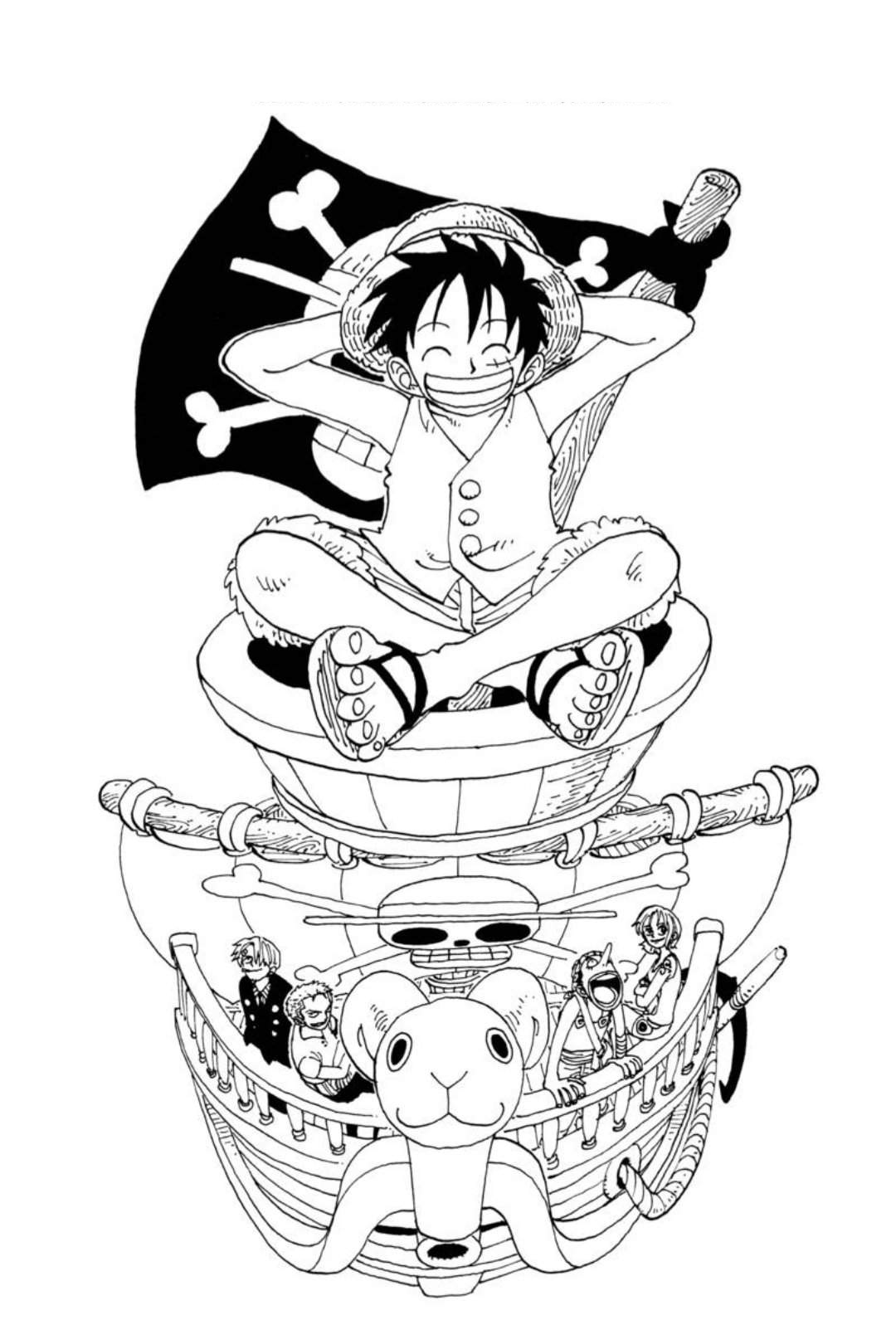 Tranh tô màu One Piece ngộ nghĩnh, đáng yêu