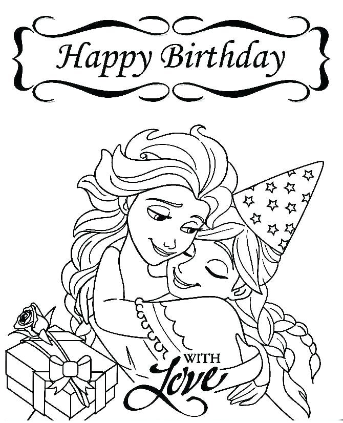 Tranh tô màu sinh nhật công chúa Elsa và Anna