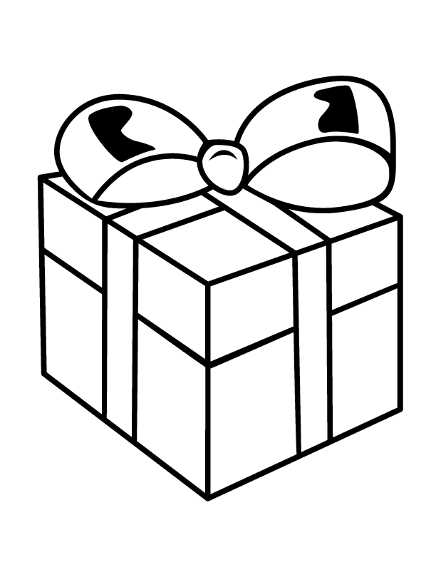 Hình tô màu hộp quà đơn giản