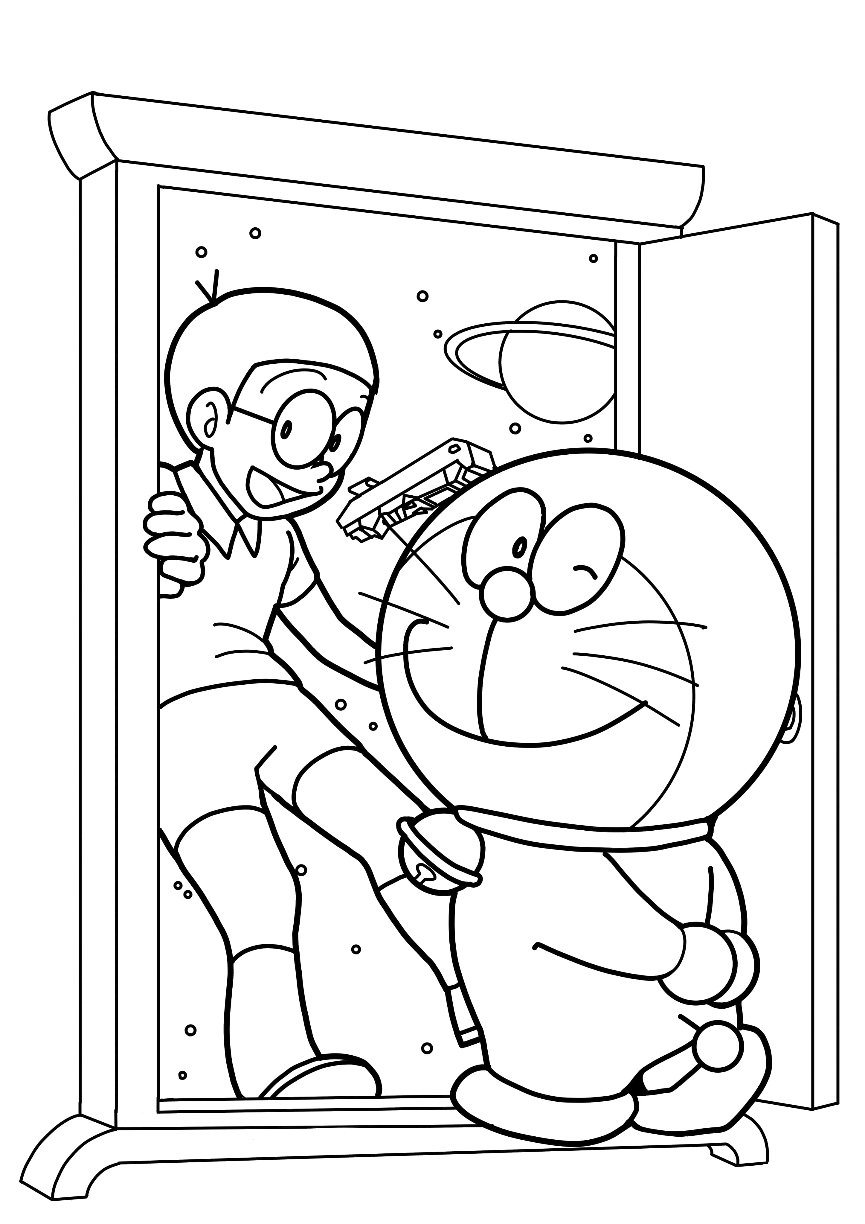 Tranh tô màu Doremon, Nobita và cánh cửa thần kỳ