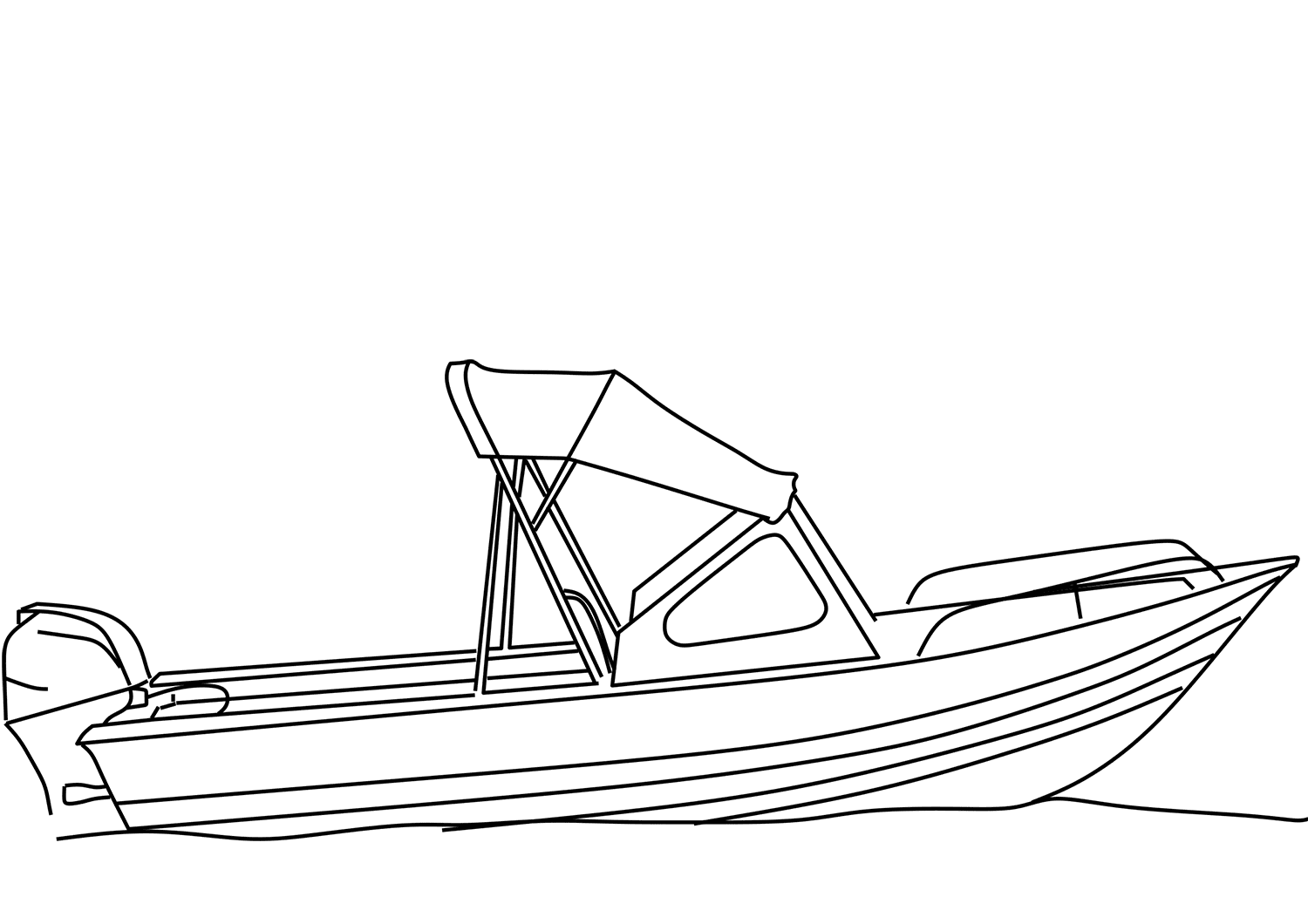 Tranh tô màu chiếc thuyền máy