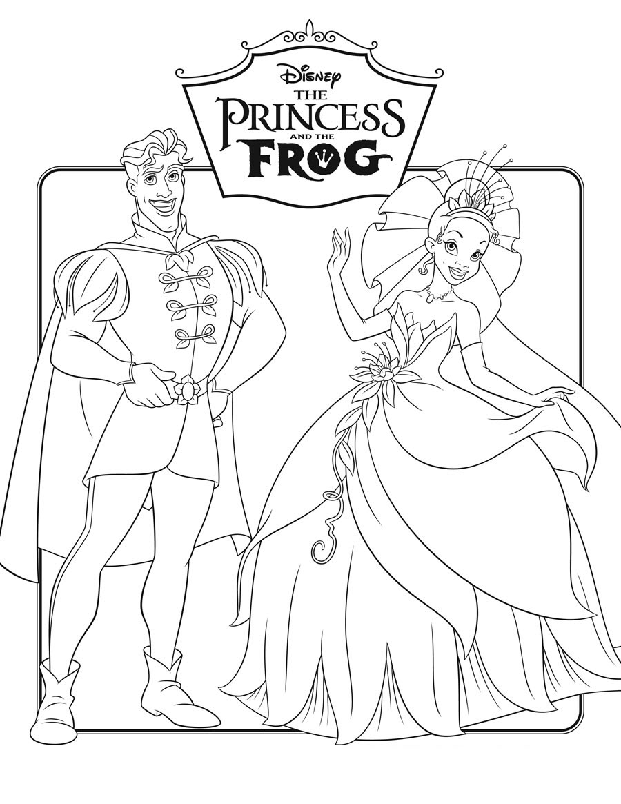 Tranh tô màu công chúa Anna sánh bước bên hoàng tử
